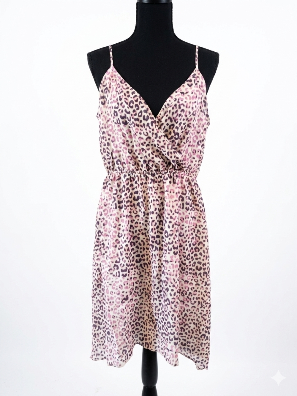 Kardashian Kollection Pink Leopard Print Wrap Mini Dress
